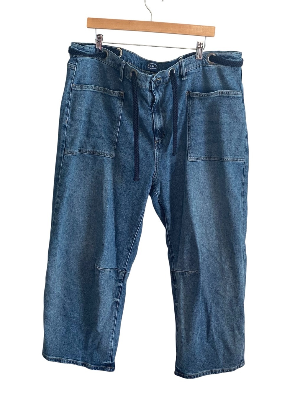 Scoop Plus High Rise Darted Barrel Jeans with Rope Belt Size 18W